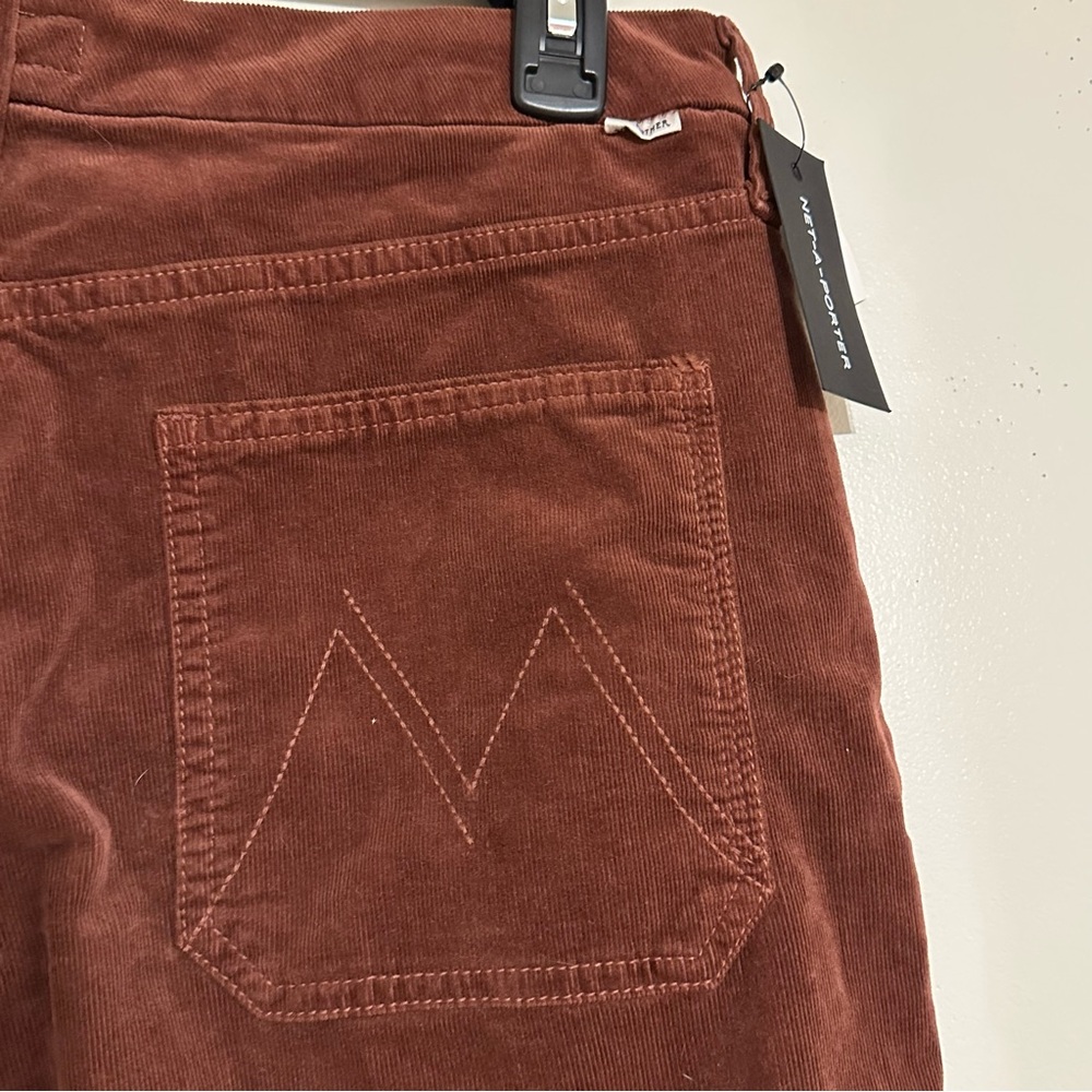 MOTHER NWT The Cord Patch Pocket Roller Brown Corduroy Flare Pants - Picture 5 of 9